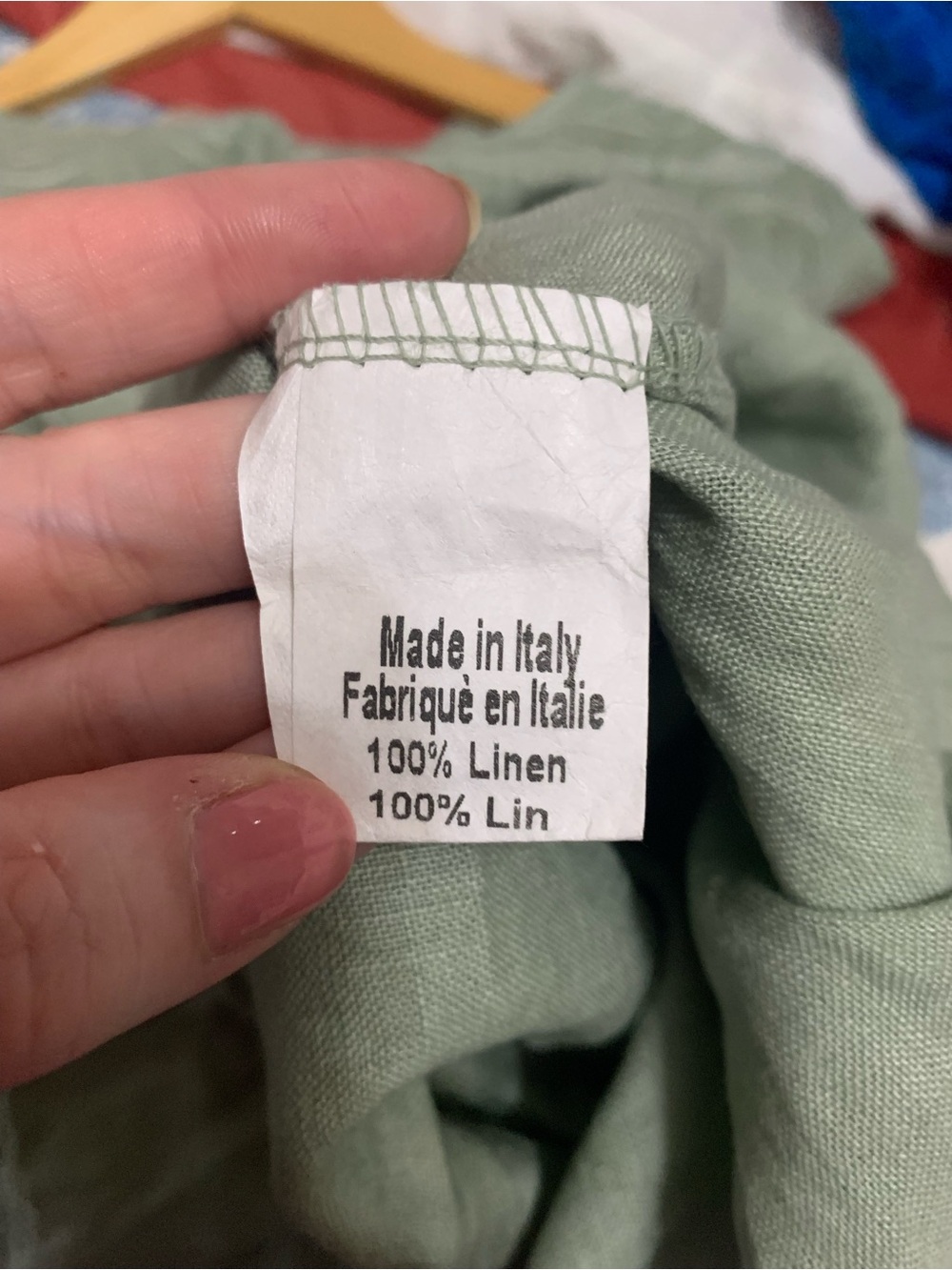 Terzo Millennio 100% linen Embroidered Midi Dress Sage Green Medium Cottagecore - Picture 5 of 5
